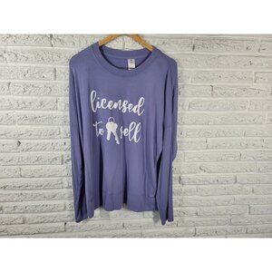 Sam's Lavender Pajama Top 2XL Plus Realtor Stretch Long Sleeve Sleepwear NOV68E